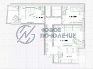 3-к квартира, вторичка, 65м2, 7/9 этаж