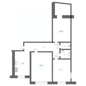 3-к квартира, вторичка, 67м2, 9/9 этаж