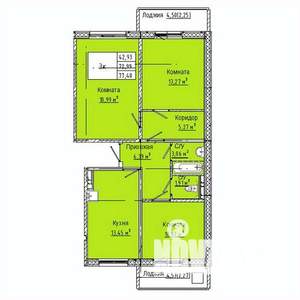 3-к квартира, вторичка, 77м2, 8/10 этаж