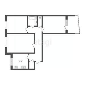 3-к квартира, вторичка, 63м2, 3/9 этаж