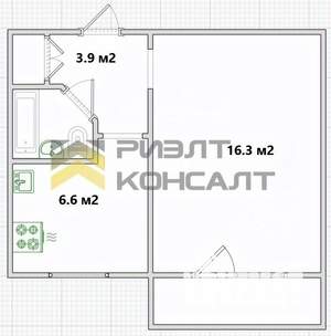1-к квартира, вторичка, 29м2, 2/5 этаж