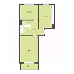 2-к квартира, строящийся дом, 55м2, 9/10 этаж