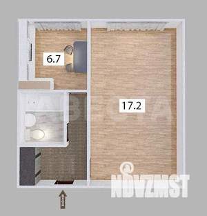 1-к квартира, вторичка, 33м2, 7/9 этаж