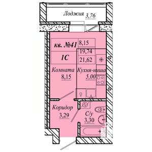 Студия квартира, вторичка, 22м2, 1/4 этаж