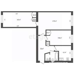 3-к квартира, вторичка, 59м2, 4/5 этаж