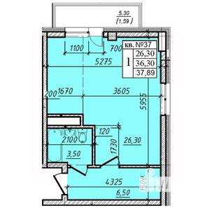 1-к квартира, вторичка, 38м2, 2/8 этаж