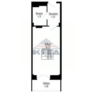 1-к квартира, строящийся дом, 30м2, 16/16 этаж