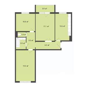 3-к квартира, вторичка, 77м2, 6/10 этаж