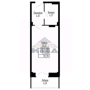 1-к квартира, строящийся дом, 31м2, 10/16 этаж