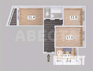 3-к квартира, вторичка, 63м2, 4/9 этаж