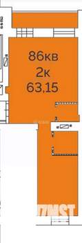 2-к квартира, вторичка, 63м2, 4/15 этаж