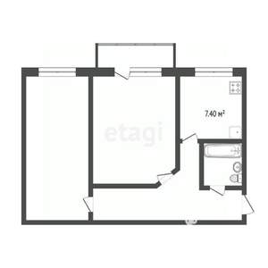 2-к квартира, вторичка, 45м2, 3/5 этаж