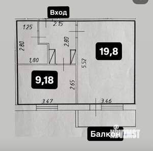 1-к квартира, вторичка, 37м2, 6/10 этаж
