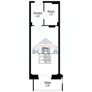 1-к квартира, вторичка, 31м2, 16/16 этаж