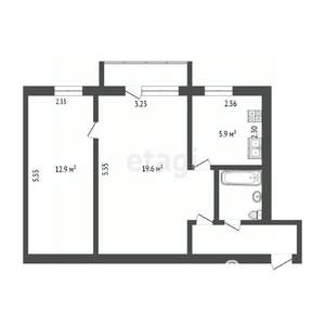 2-к квартира, вторичка, 46м2, 2/3 этаж