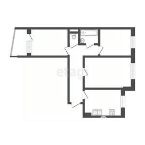 3-к квартира, вторичка, 64м2, 6/9 этаж