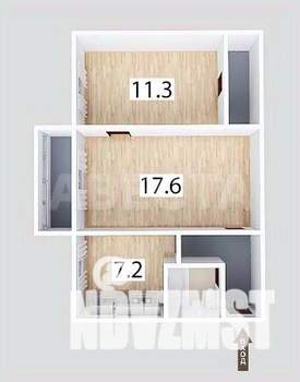 2-к квартира, вторичка, 46м2, 4/5 этаж