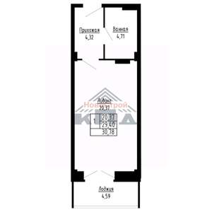 1-к квартира, строящийся дом, 31м2, 16/16 этаж