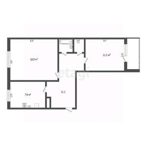 2-к квартира, вторичка, 52м2, 4/5 этаж