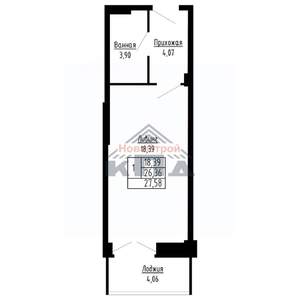 1-к квартира, вторичка, 28м2, 13/16 этаж