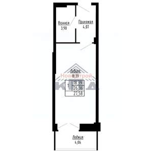 1-к квартира, вторичка, 28м2, 9/16 этаж