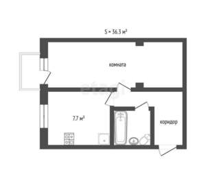 1-к квартира, вторичка, 36м2, 2/4 этаж
