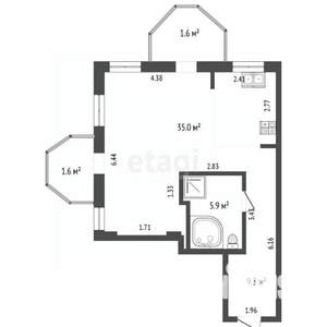 2-к квартира, вторичка, 50м2, 8/10 этаж