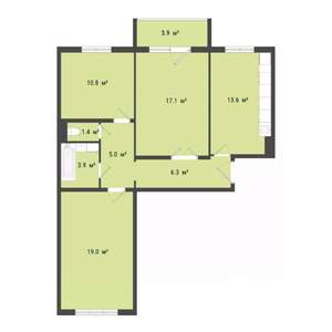 3-к квартира, вторичка, 77м2, 6/9 этаж