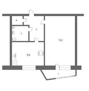 1-к квартира, вторичка, 38м2, 2/9 этаж