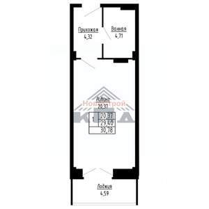 1-к квартира, вторичка, 31м2, 12/16 этаж