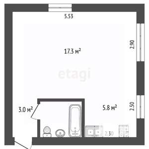 Студия квартира, вторичка, 29м2, 1/5 этаж