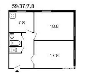 2-к квартира, вторичка, 60м2, 2/4 этаж