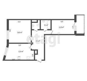 2-к квартира, вторичка, 70м2, 7/9 этаж