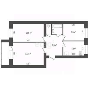 3-к квартира, вторичка, 58м2, 5/5 этаж