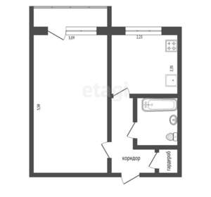 1-к квартира, вторичка, 30м2, 6/9 этаж