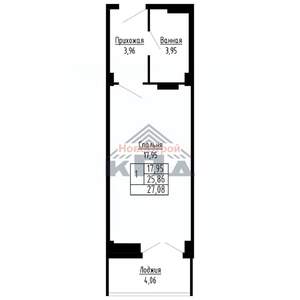 1-к квартира, вторичка, 27м2, 11/16 этаж