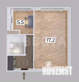 1-к квартира, вторичка, 30м2, 2/9 этаж