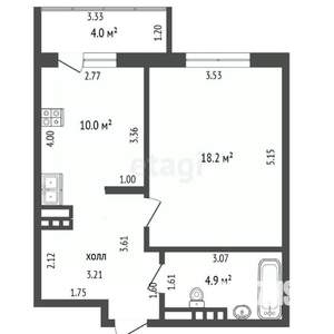 1-к квартира, вторичка, 44м2, 4/10 этаж