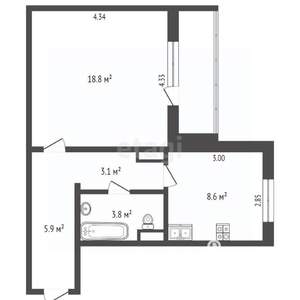 1-к квартира, вторичка, 40м2, 3/10 этаж