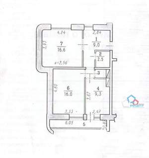 2-к квартира, вторичка, 54м2, 2/9 этаж