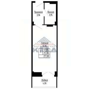 1-к квартира, вторичка, 27м2, 4/16 этаж