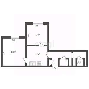 2-к квартира, вторичка, 29м2, 3/9 этаж