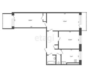 3-к квартира, вторичка, 61м2, 8/9 этаж