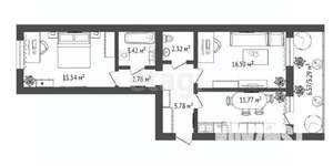 2-к квартира, строящийся дом, 63м2, 11/16 этаж