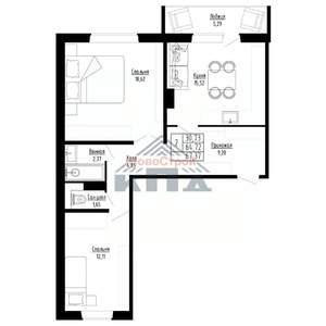 2-к квартира, строящийся дом, 67м2, 6/8 этаж