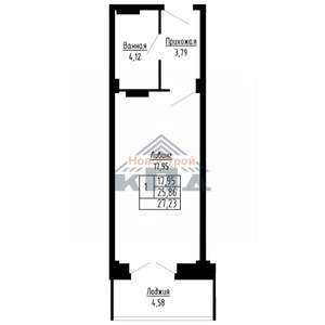 1-к квартира, вторичка, 27м2, 5/16 этаж