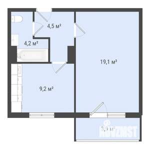 1-к квартира, строящийся дом, 37м2, 3/3 этаж