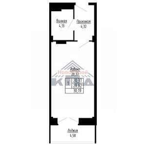 1-к квартира, вторичка, 30м2, 3/16 этаж