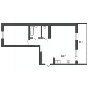 2-к квартира, вторичка, 58м2, 1/10 этаж