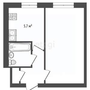 1-к квартира, вторичка, 29м2, 3/5 этаж